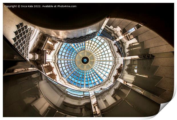 The Eye Up High - The Dome of the Tate Britain Print by Inca Kala