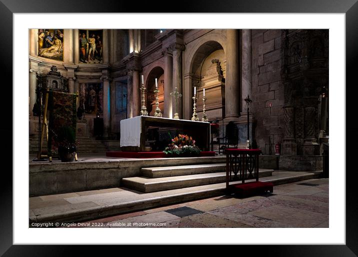 Jeronimos Monastery Altar  Framed Mounted Print by Angelo DeVal