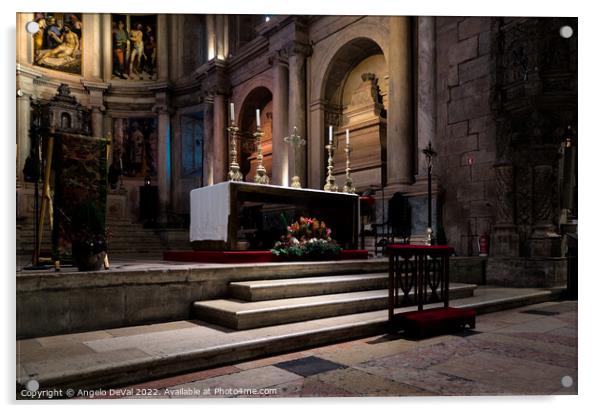 Jeronimos Monastery Altar  Acrylic by Angelo DeVal