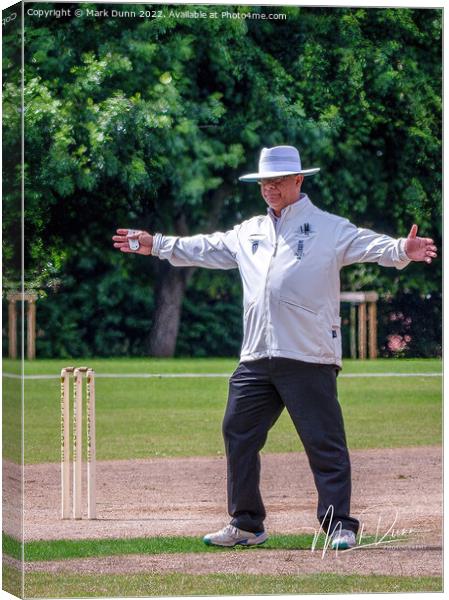 Cricket Umpire  Canvas Print by Mark Dunn