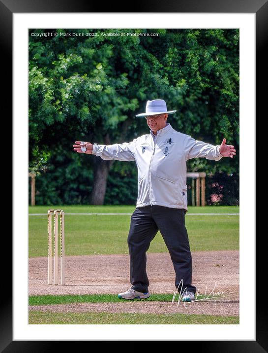 Cricket Umpire  Framed Mounted Print by Mark Dunn