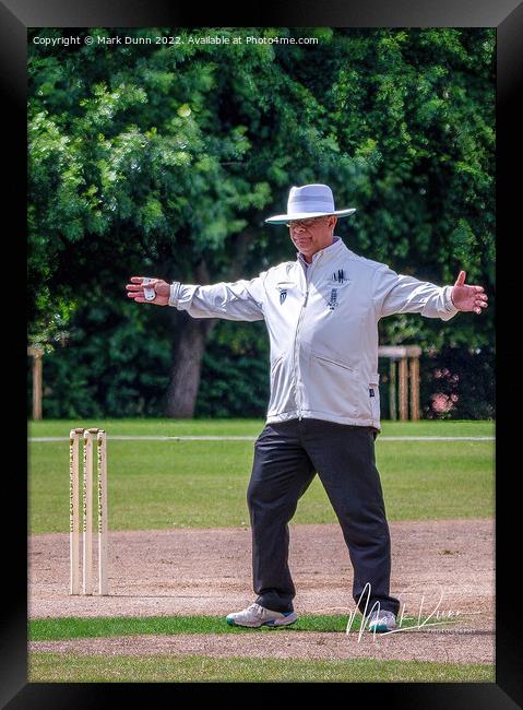 Cricket Umpire  Framed Print by Mark Dunn