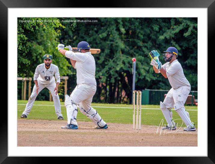 A cricket wicket keeper Framed Mounted Print by Mark Dunn