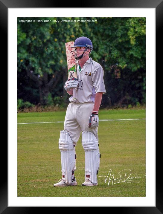 a cricket batsman Framed Mounted Print by Mark Dunn