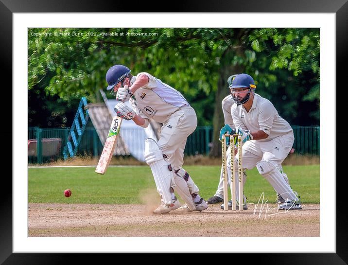 a cricket batsman  Framed Mounted Print by Mark Dunn
