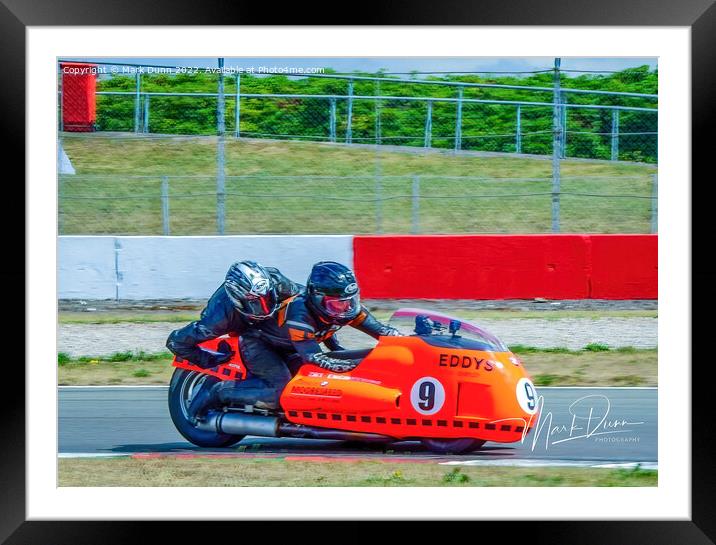 classic racing sidecar on a track Framed Mounted Print by Mark Dunn