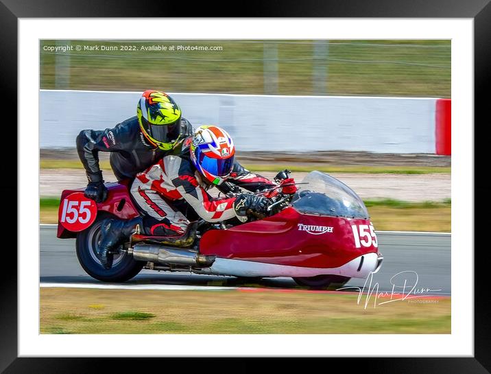classic racing Triumph sidecar Framed Mounted Print by Mark Dunn