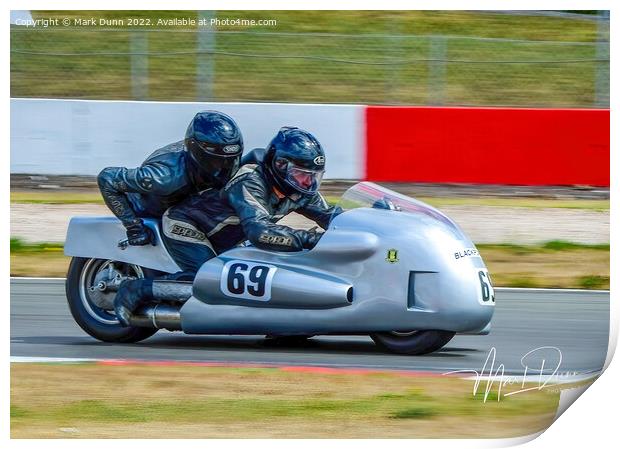 classic racing sidecar on a track Print by Mark Dunn