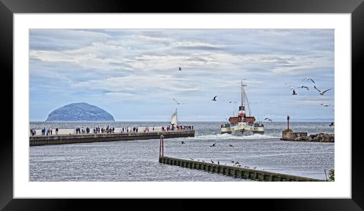 Paddle steamer Waverley reversing out of Girvan Framed Mounted Print by Allan Durward Photography