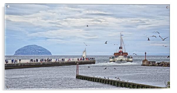 Paddle steamer Waverley reversing out of Girvan Acrylic by Allan Durward Photography
