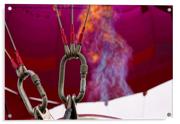 Hot air balloon close up Acrylic by Duncan Savidge