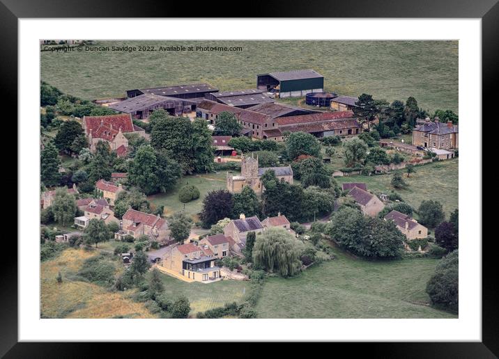Englishcombe village from the air Framed Mounted Print by Duncan Savidge