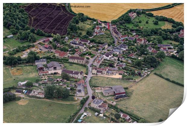 Priston from the air Print by Duncan Savidge
