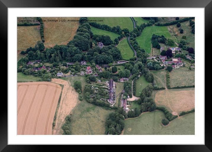 Dunkerton Village from the air Framed Mounted Print by Duncan Savidge