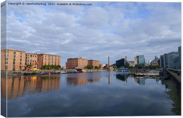 Reflection At Liverpool Salthouse Dock Canvas Print by rawshutterbug 