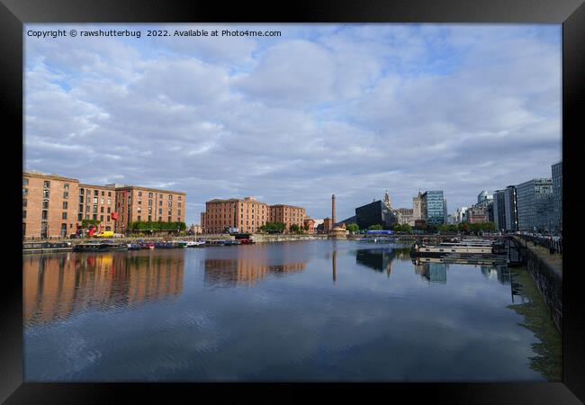 Reflection At Liverpool Salthouse Dock Framed Print by rawshutterbug 
