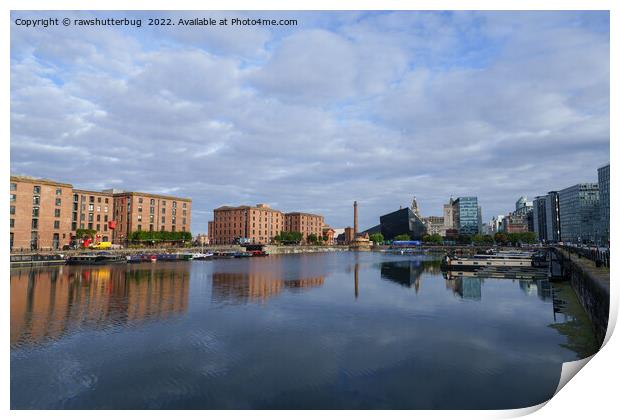 Reflection At Liverpool Salthouse Dock Print by rawshutterbug 