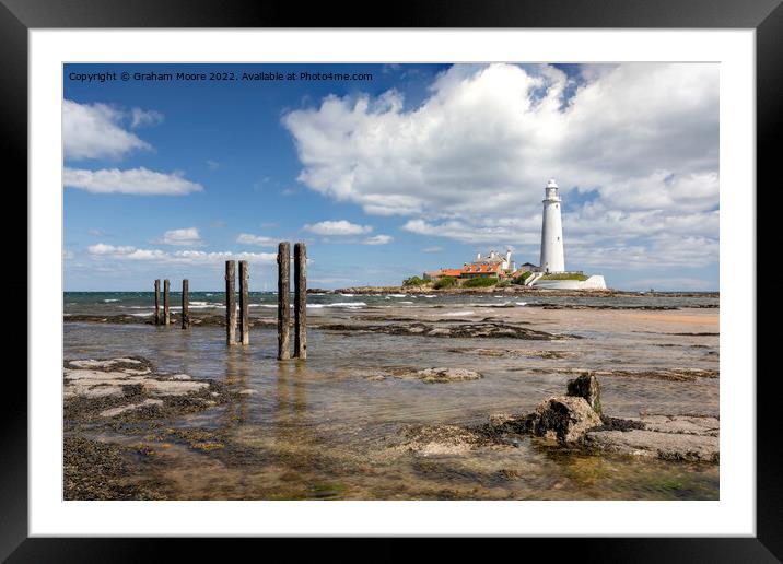 St Marys lighthouse Framed Mounted Print by Graham Moore