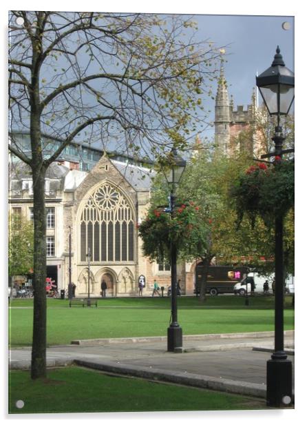 Looking across College Green. Acrylic by Heather Goodwin