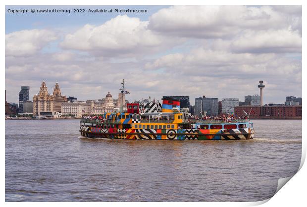 Liverpool Skyline And Mersey Ferry Print by rawshutterbug 