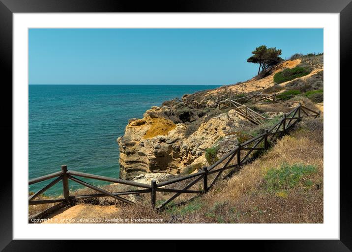 Cliff Trail in Olhos de Agua. Algarve Framed Mounted Print by Angelo DeVal