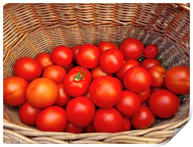 Basket with tomatoes  Print by Martin Baroch