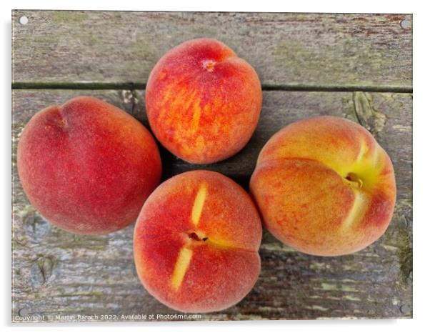 Ripe peaches  Acrylic by Martin Baroch
