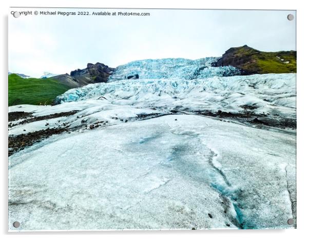 Close-up view of the blue ice on the jokulsarlon glacier in Icel Acrylic by Michael Piepgras