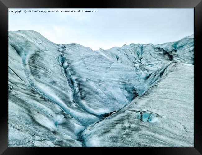 Close-up view of the blue ice on the jokulsarlon glacier in Icel Framed Print by Michael Piepgras