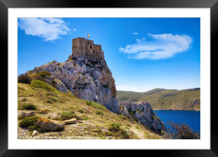 Octagonal Tower of Cabrera Castle - CR2204-7334-OR Framed Mounted Print by Jordi Carrio