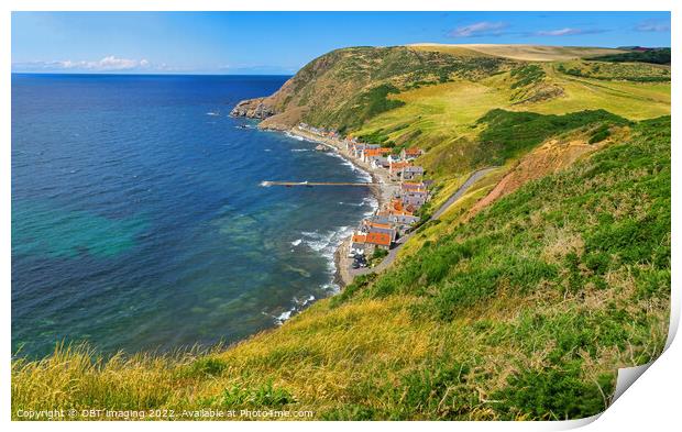 Crovie North East Scotland Fishing Village Cottage Print by OBT imaging
