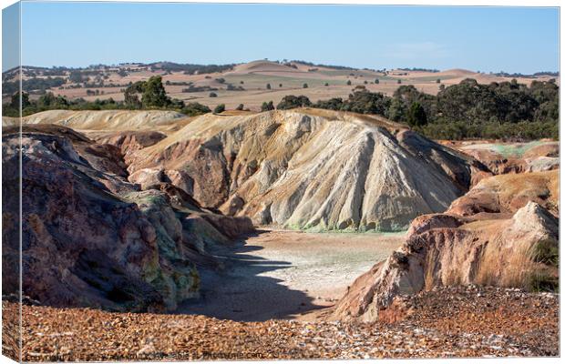 Worked out copper mine, Kapunda, South Australia Canvas Print by Sally Wallis