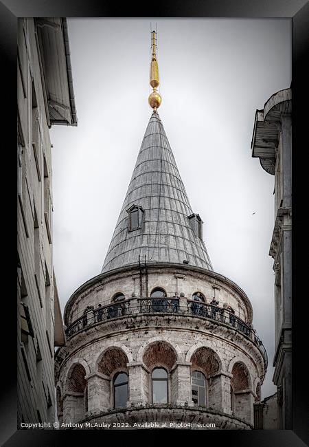 Istanbul Galata Tower Top Framed Print by Antony McAulay