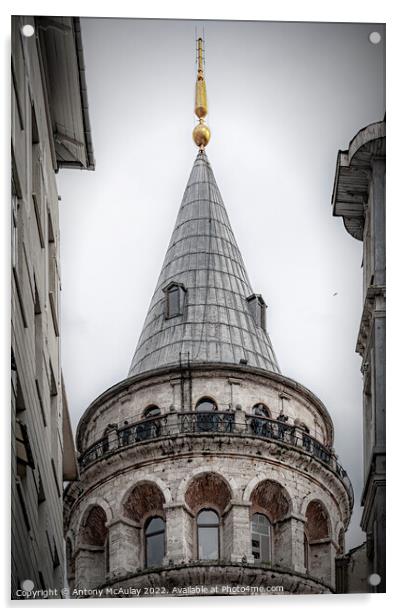 Istanbul Galata Tower Top Acrylic by Antony McAulay