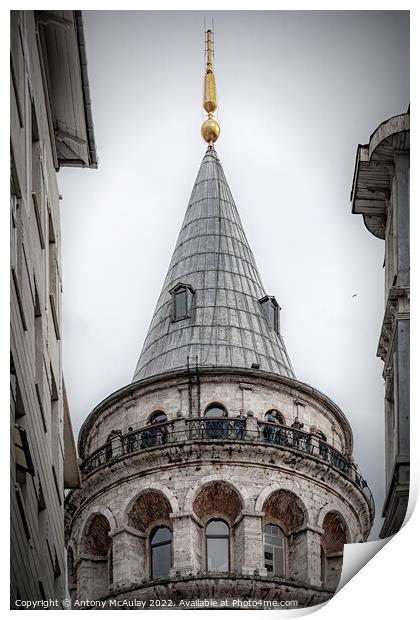 Istanbul Galata Tower Top Print by Antony McAulay