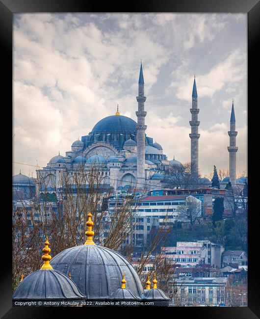 Istanbul Suleymaniye Mosque Framed Print by Antony McAulay