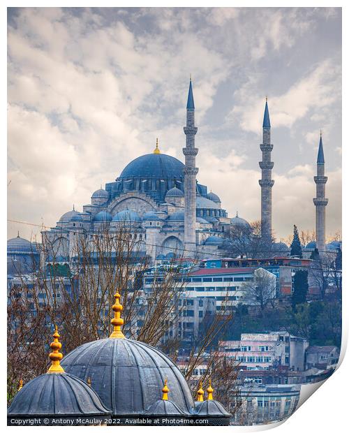 Istanbul Suleymaniye Mosque Print by Antony McAulay