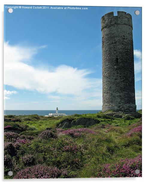 Herring Tower & Lighthouse Acrylic by Howard Corlett