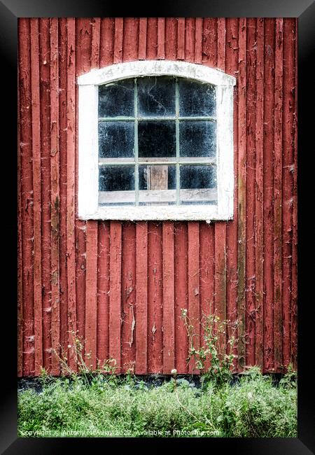 Old Barn Window Framed Print by Antony McAulay