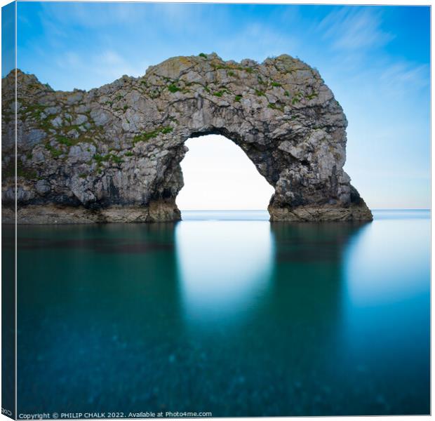  Blue Turquoise Durdle door 743 Canvas Print by PHILIP CHALK