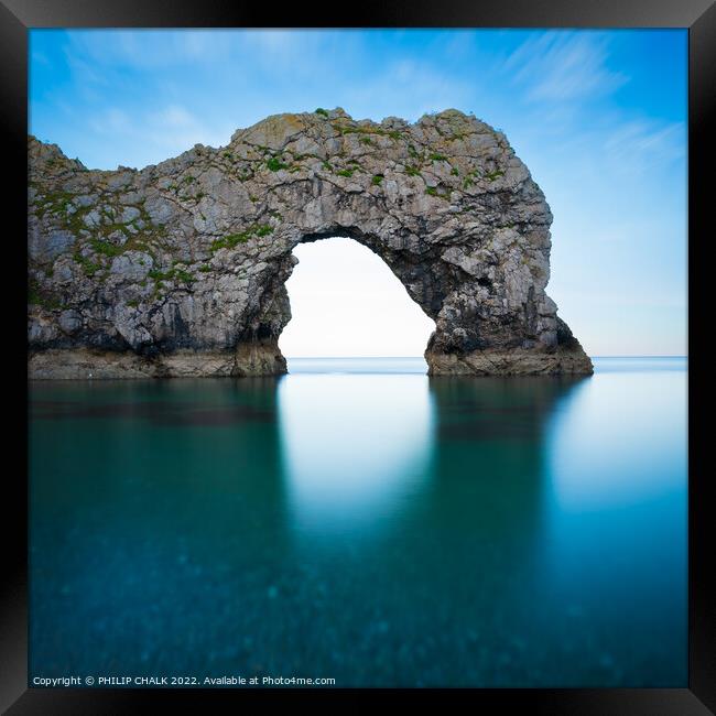  Blue Turquoise Durdle door 743 Framed Print by PHILIP CHALK