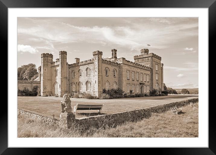 Chiddingstone castle in sepia tones  Framed Mounted Print by Dawn Cox