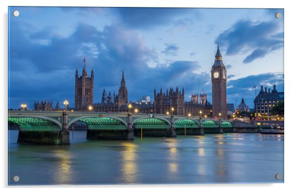 Westminster Bridge at twilight Acrylic by Jason Wells