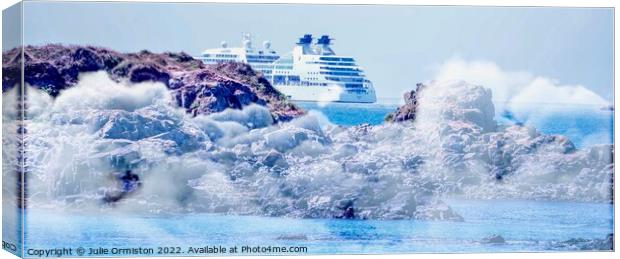The Cruise Ship Canvas Print by Julie Ormiston