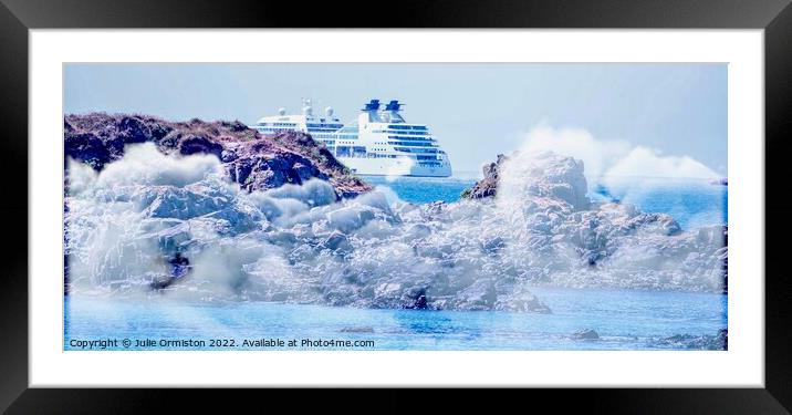The Cruise Ship Framed Mounted Print by Julie Ormiston