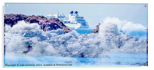 The Cruise Ship Acrylic by Julie Ormiston