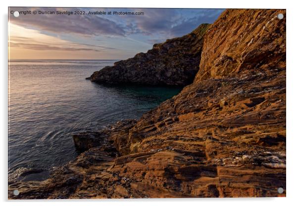 A rocky Cornish sunrise  Acrylic by Duncan Savidge