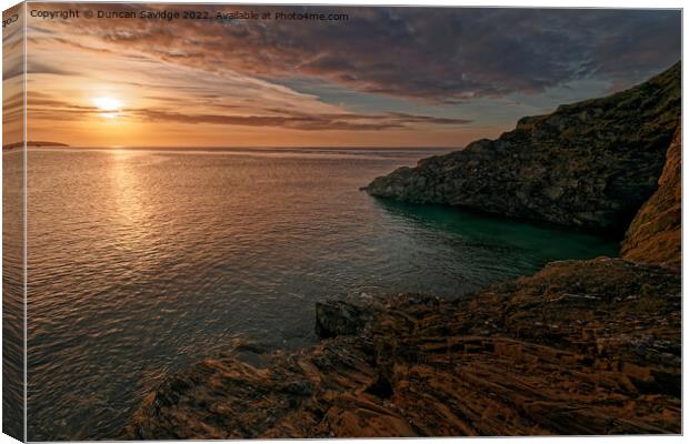 Cornish sunrise across the sea Canvas Print by Duncan Savidge