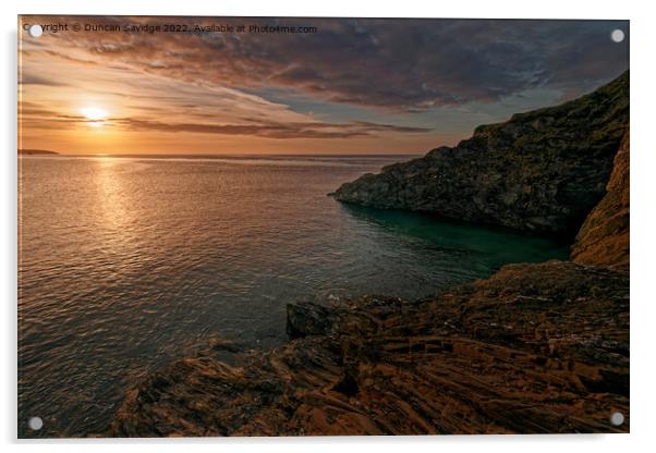 Cornish sunrise across the sea Acrylic by Duncan Savidge