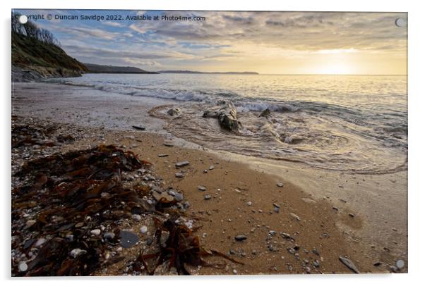 Cornish sunrise across Falmouth bay Acrylic by Duncan Savidge